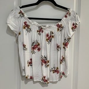 M Garage white floral top